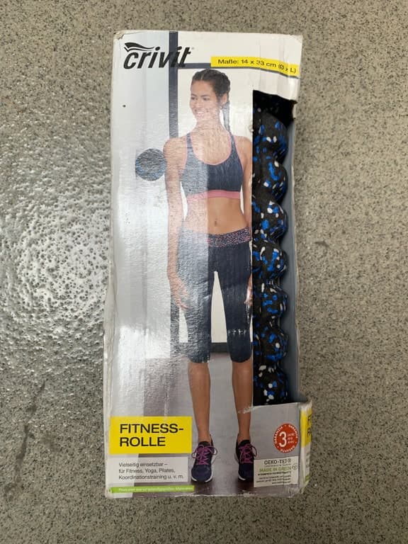 Crivit Faszienrolle 14 x 33 cm fuer Yoga, Pilates, Koordinationstraining (Lidl)