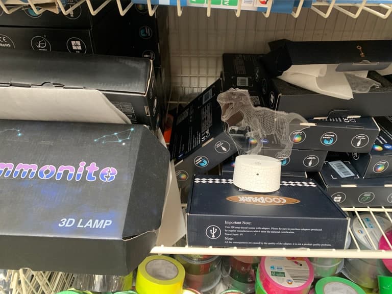 COOPARK / Ammonite 3D-LED-Lampe Dinosaurier - Acrylglas-Illusion