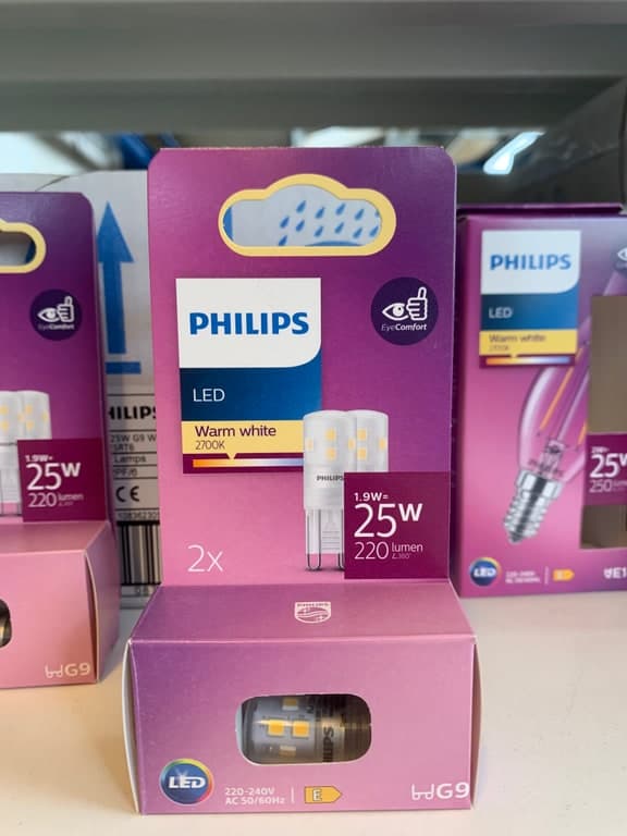Philips LED G9 1.9W (25W) 2700K Warmweiß 220lm (2er-Pack)